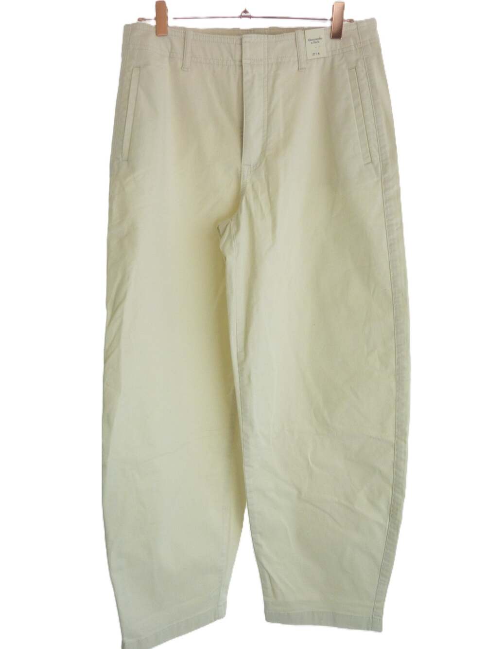 Abercrombie Fitch NWT Womens Pants 27 Cream Wide Leg Minimalist Trousers Pants
